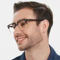 Joey - Browline Red-Tortoiseshell Glasses for Men & Women