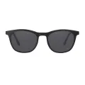 Dale - Browline Black Clip On Sunglasses for Men & Women